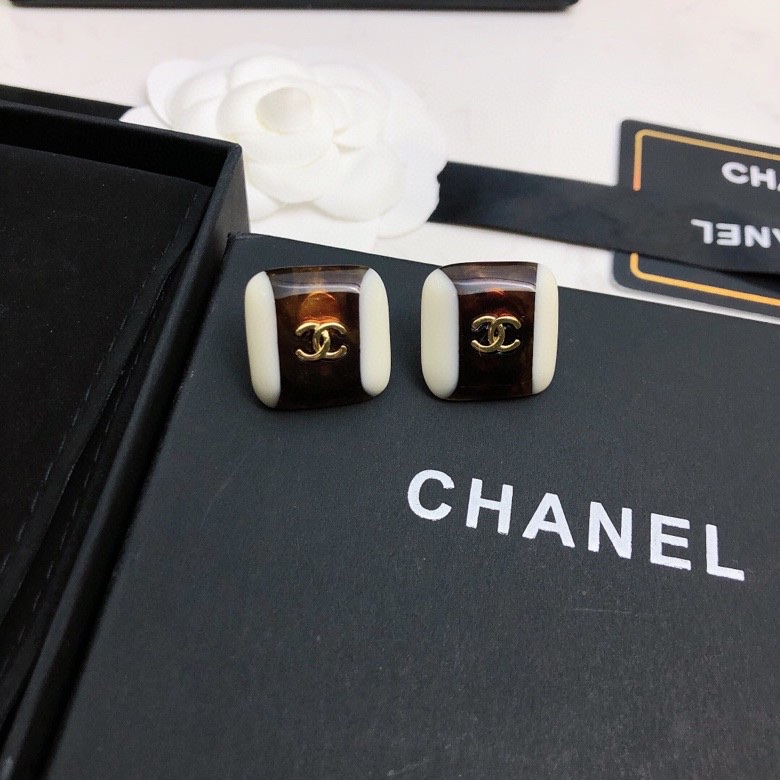 Ch**el Stud Earrings Black For Women