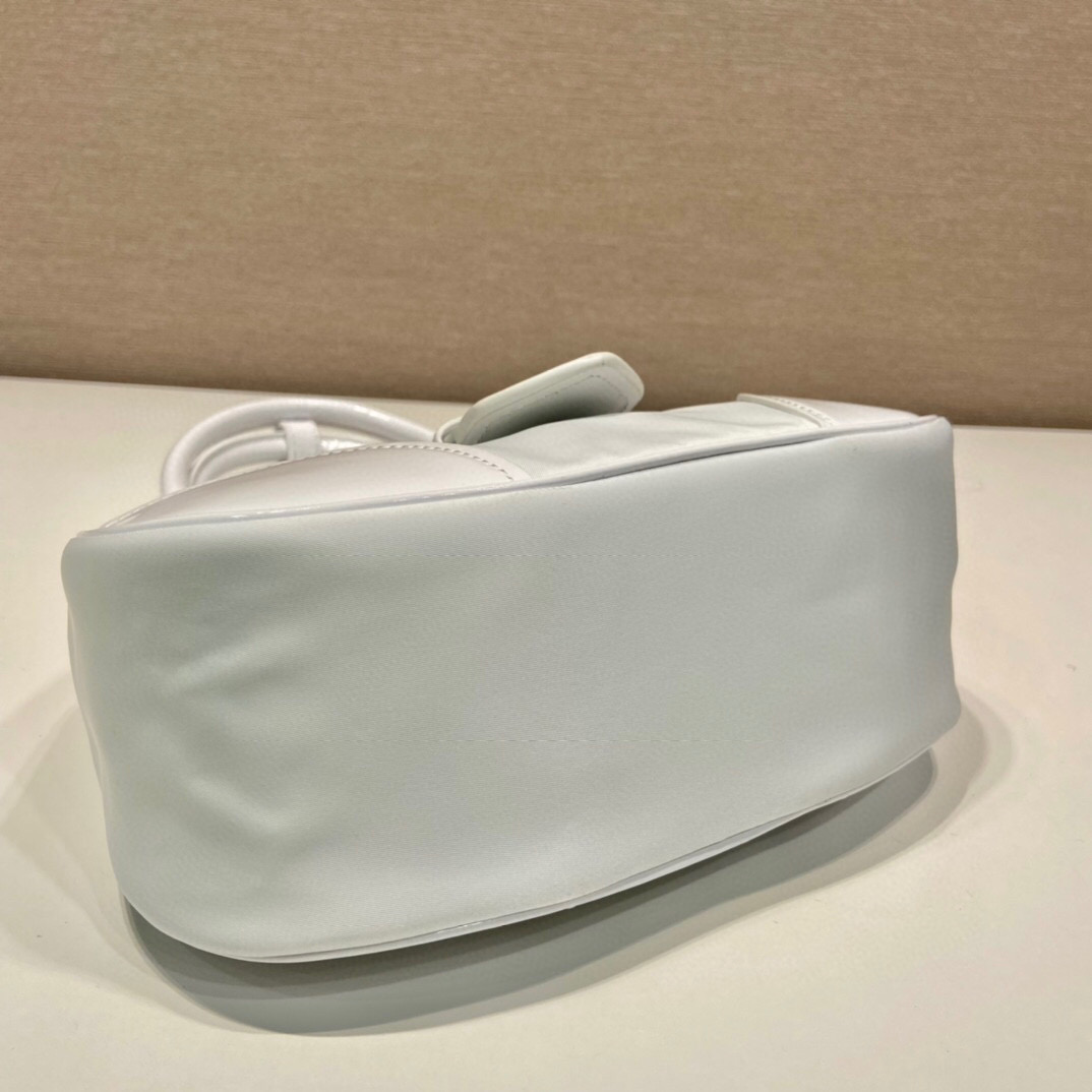 Pra*a Moon Padded Nappa Bag In White/Yellow/Brown For Women 8.8in / 22.5cm 1BA381_2DYI_F0009_V_OOM