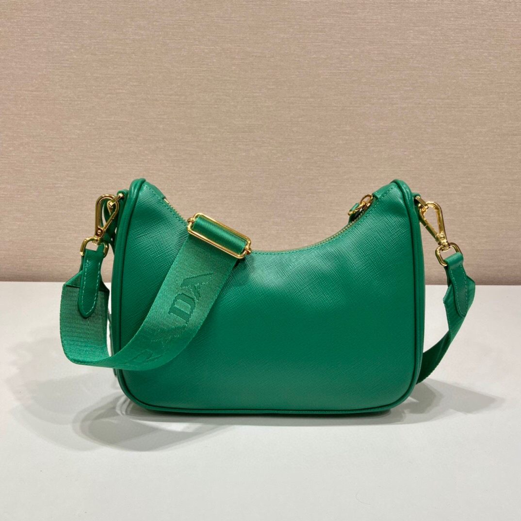 Pra*a Re-Edition 2005 Saffiano Bag In Green For Women 8.6 in/ 22 cm 1BH204_NZV_F0PCL_V_V2M