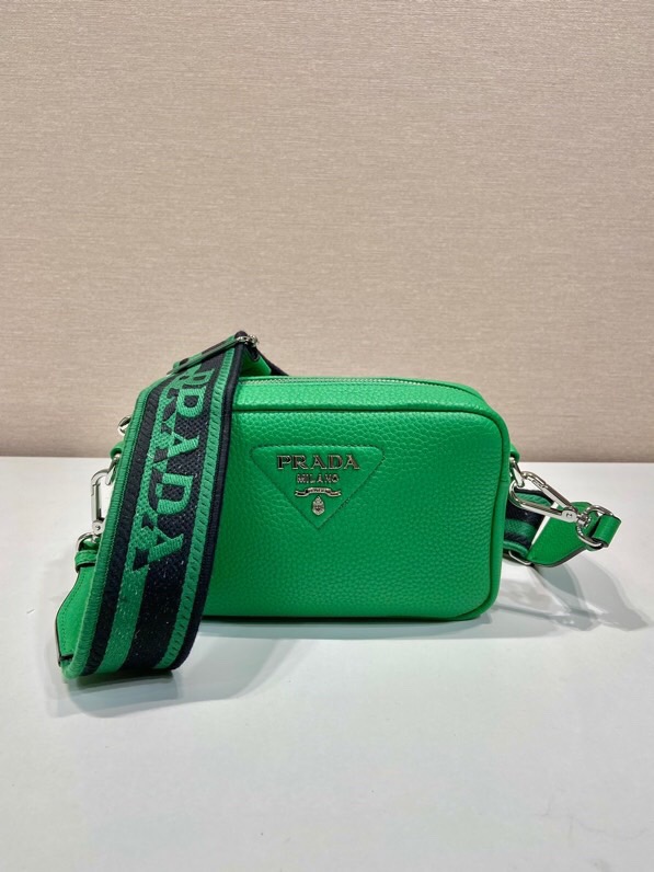 Pra*a Small Shoulder Bag In Green For Women 7.5in/ 19cm 1BH192_2DKV_F0YFM_V_3OO