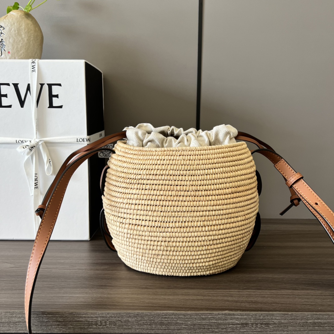 L0ew* Beehive Basket Bag Beige/Brown For Women 7.9in / 20cm A223Z48X03