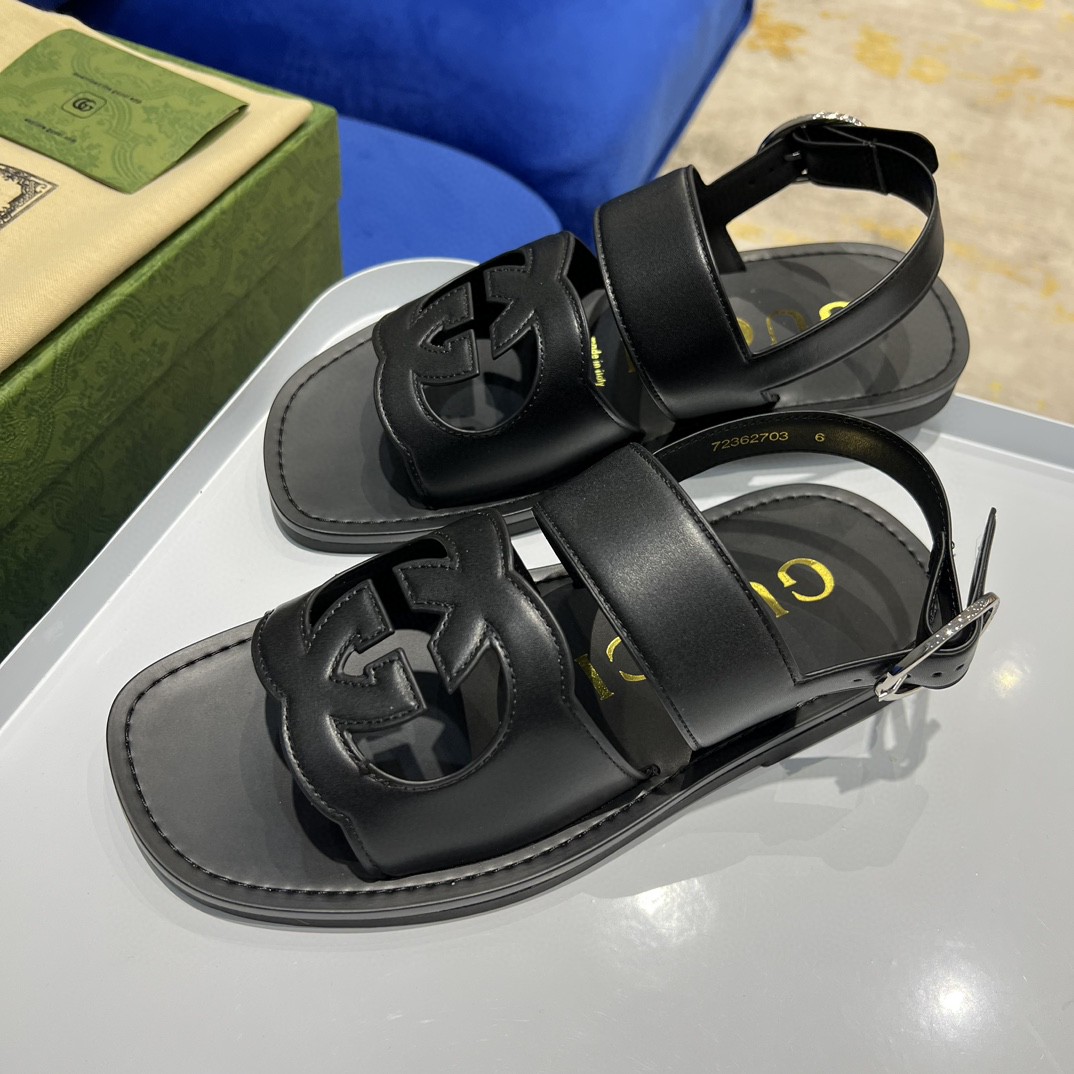 Gvc*1 Interlocking-G Sandal Black For Men 723627 US000 1000