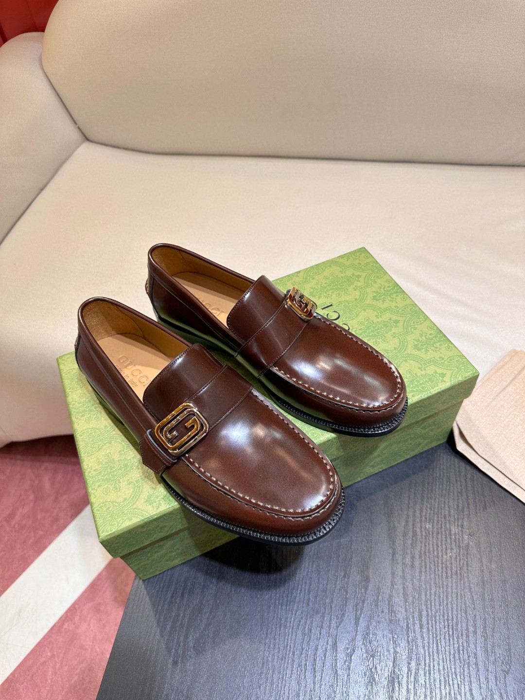 Gvc*1 Interlocking G Loafer Brown For Men