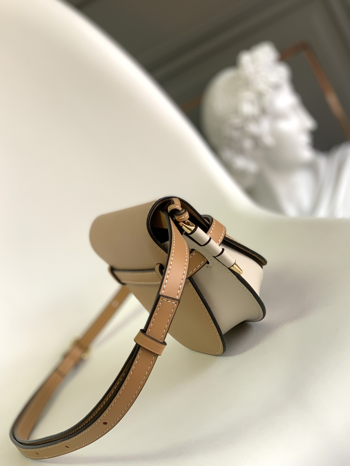 L0ew* Mini Gate Dual Bag Beige/Brown For Women 8.3in / 21cm