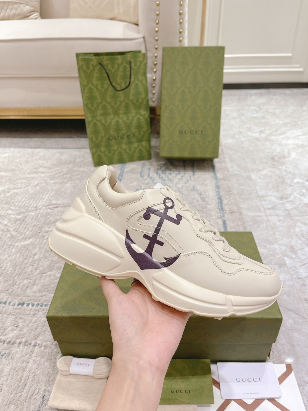 Gvc*1 Printed Rhyton Sneaker White For Men 598631-DRW00-9522