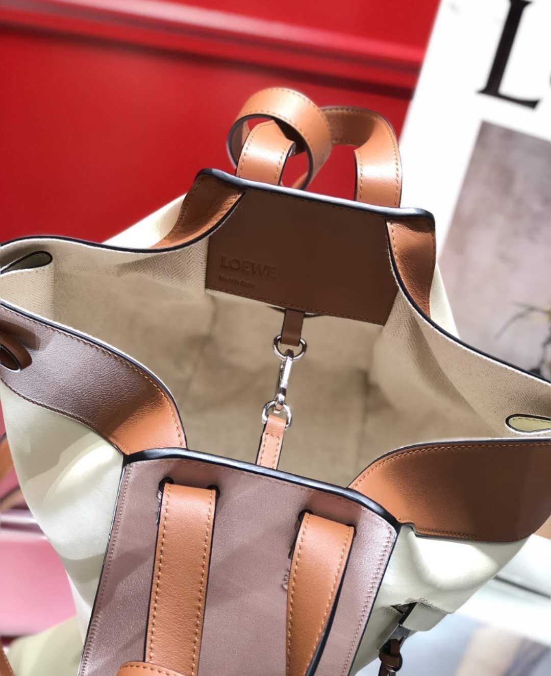 L0ew* Small Hammock Bag Blue/Pink/Beige/White/Brown/Burgundy/Grey For Women 11.8in / 30cm