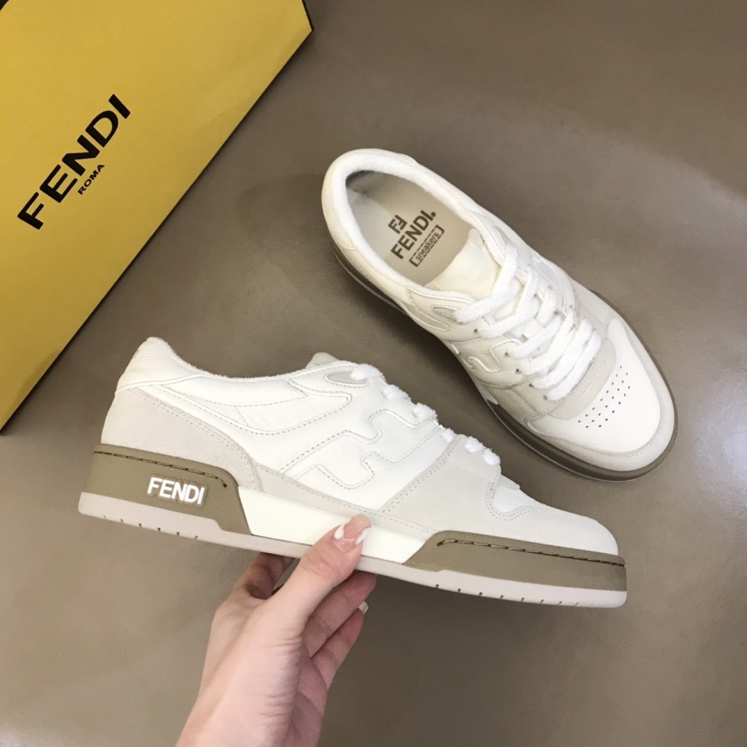 F**di FD Match Low Tops Sneakers White For Men 7E1493AHH2F1FHS