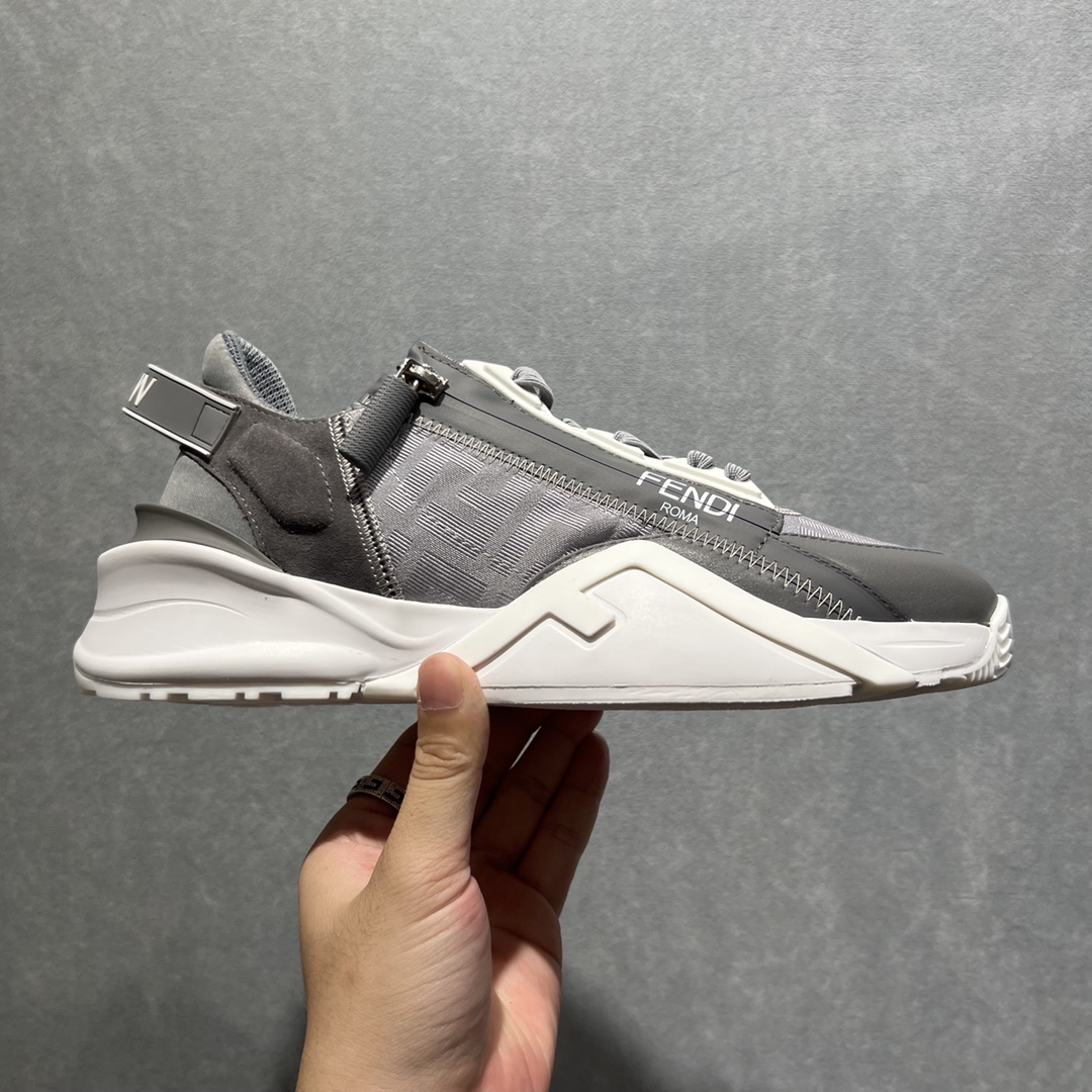 F**di FD Flow Sneakers Grey For Men 7E1392AD78F1FHF