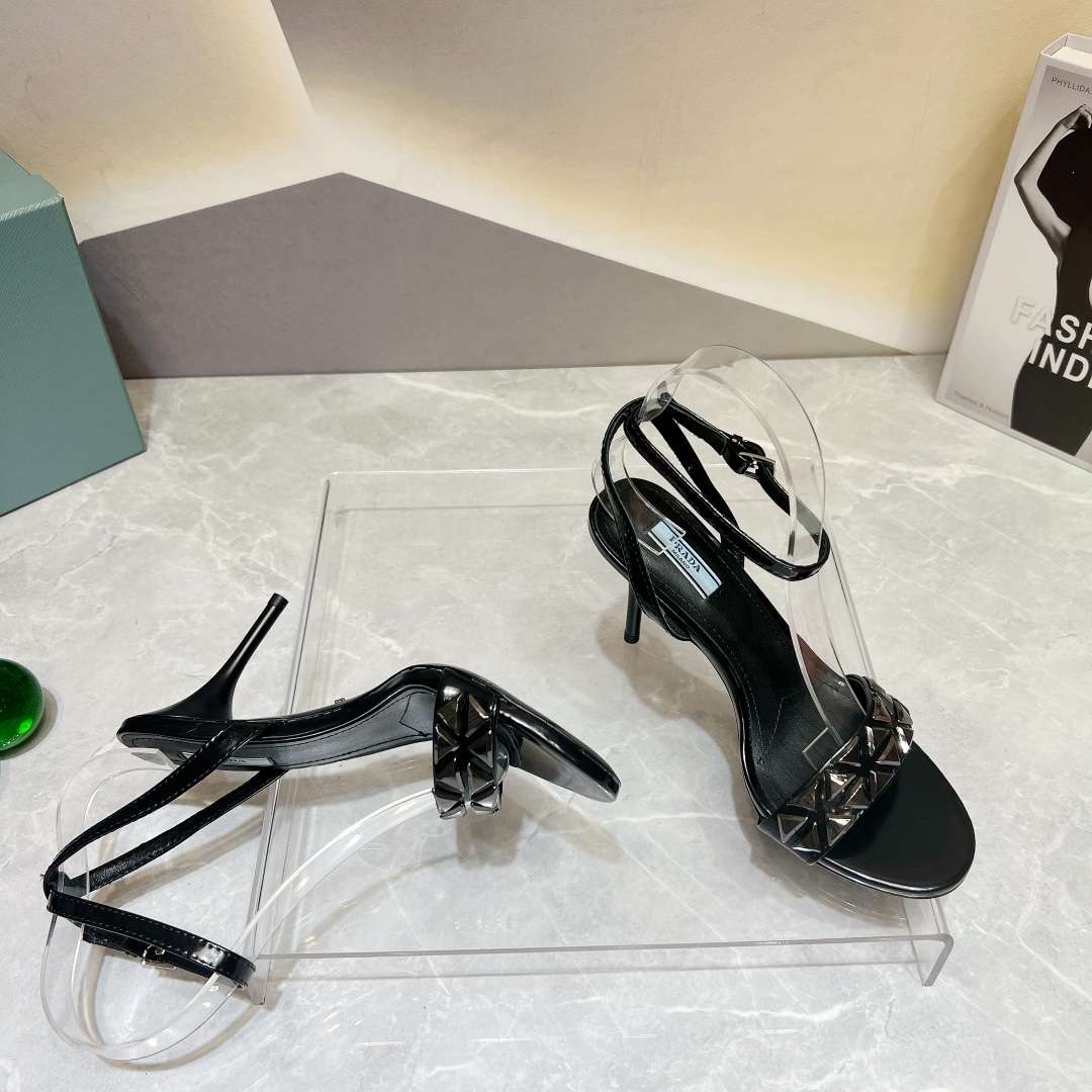 Pra*a Ankle Strap Pumps Black For Women