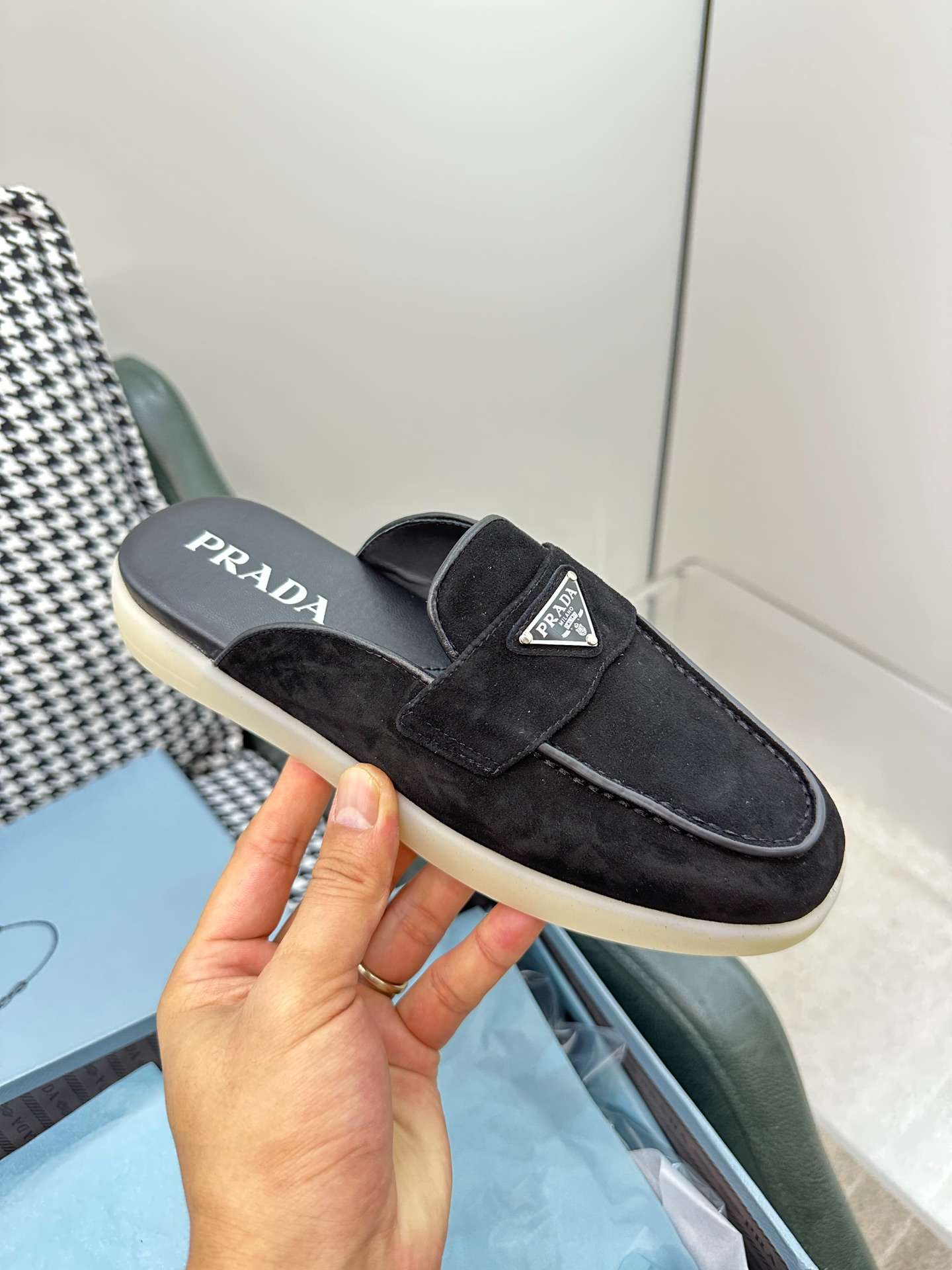 Pra*a Brushed Sabots Black For Women