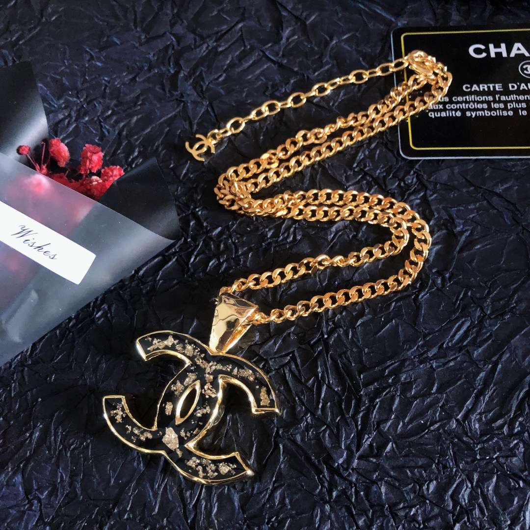 Ch**el CC Necklaces Black For Women