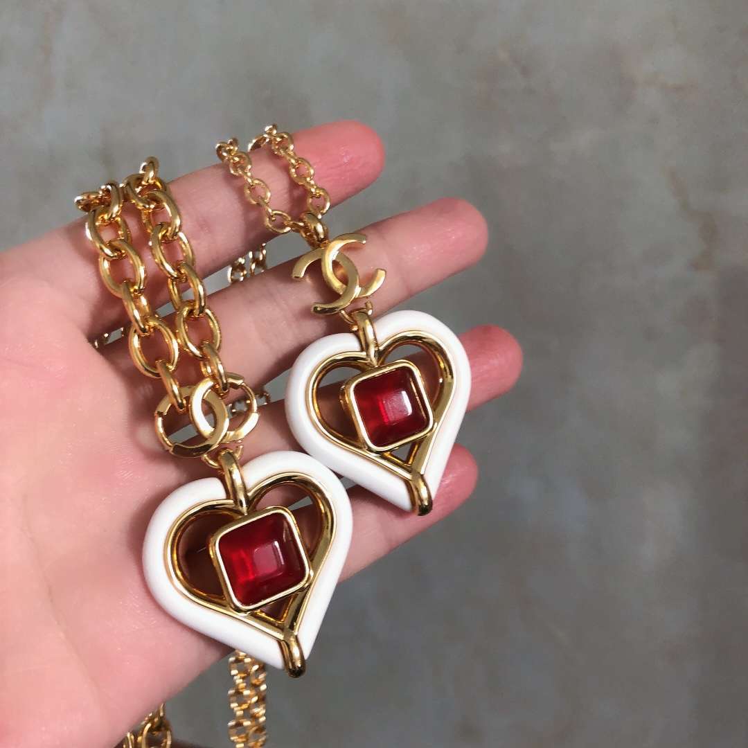 Ch**el Heart Necklaces Gold For Women