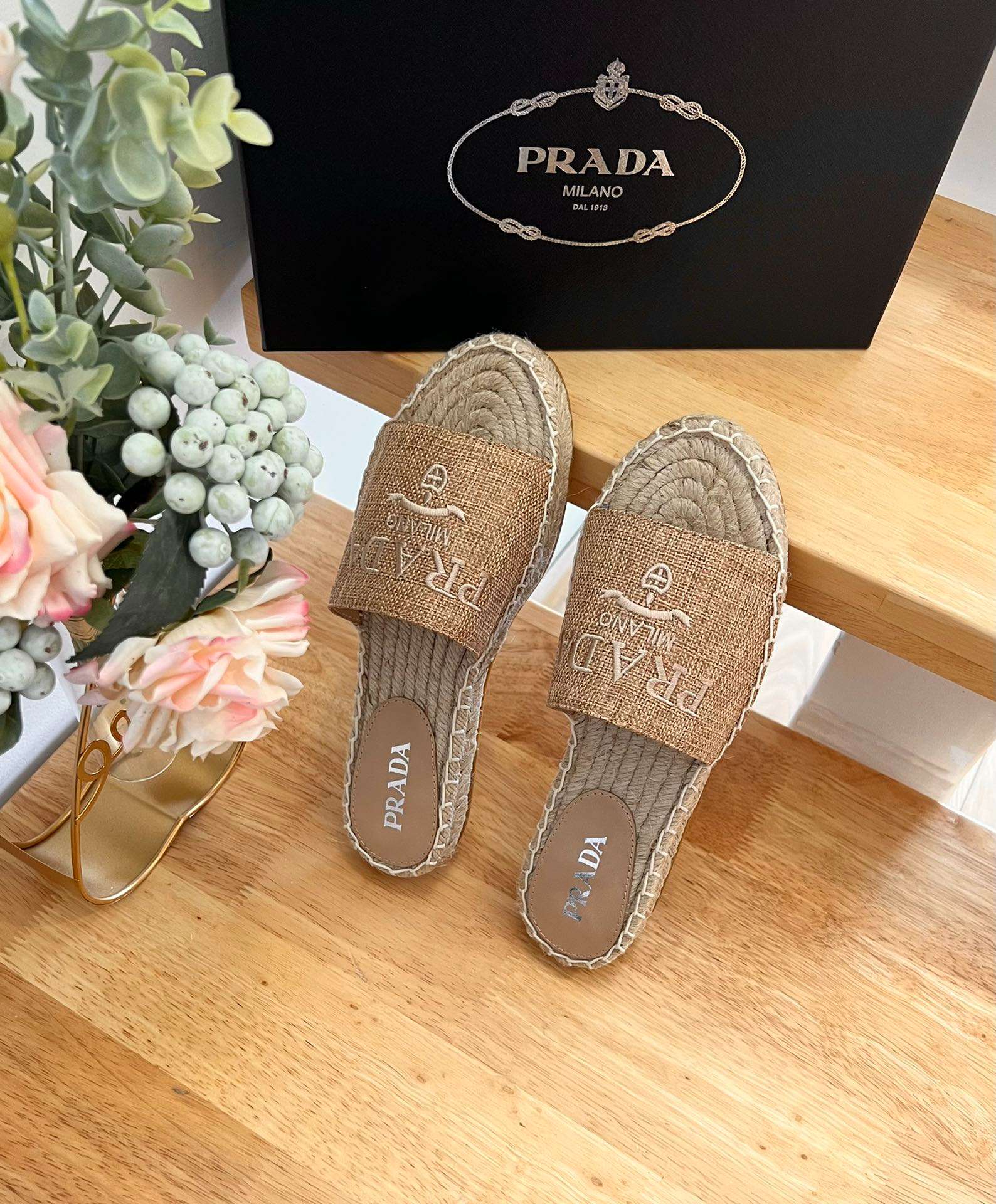 Pra*a Fabric Espadrilles Brown For Women