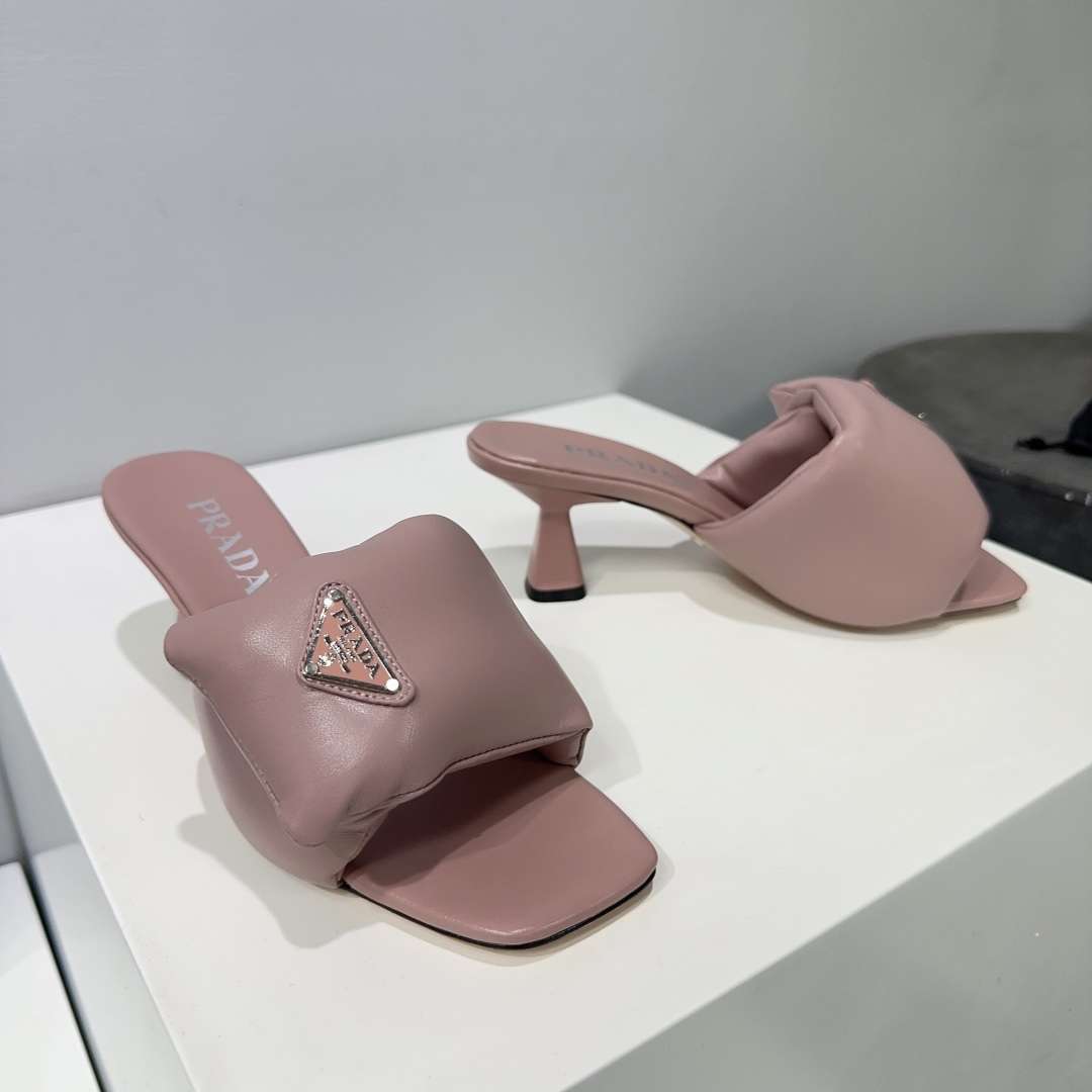 Pra*a Soft Padded Nappa Sandals Pink For Women