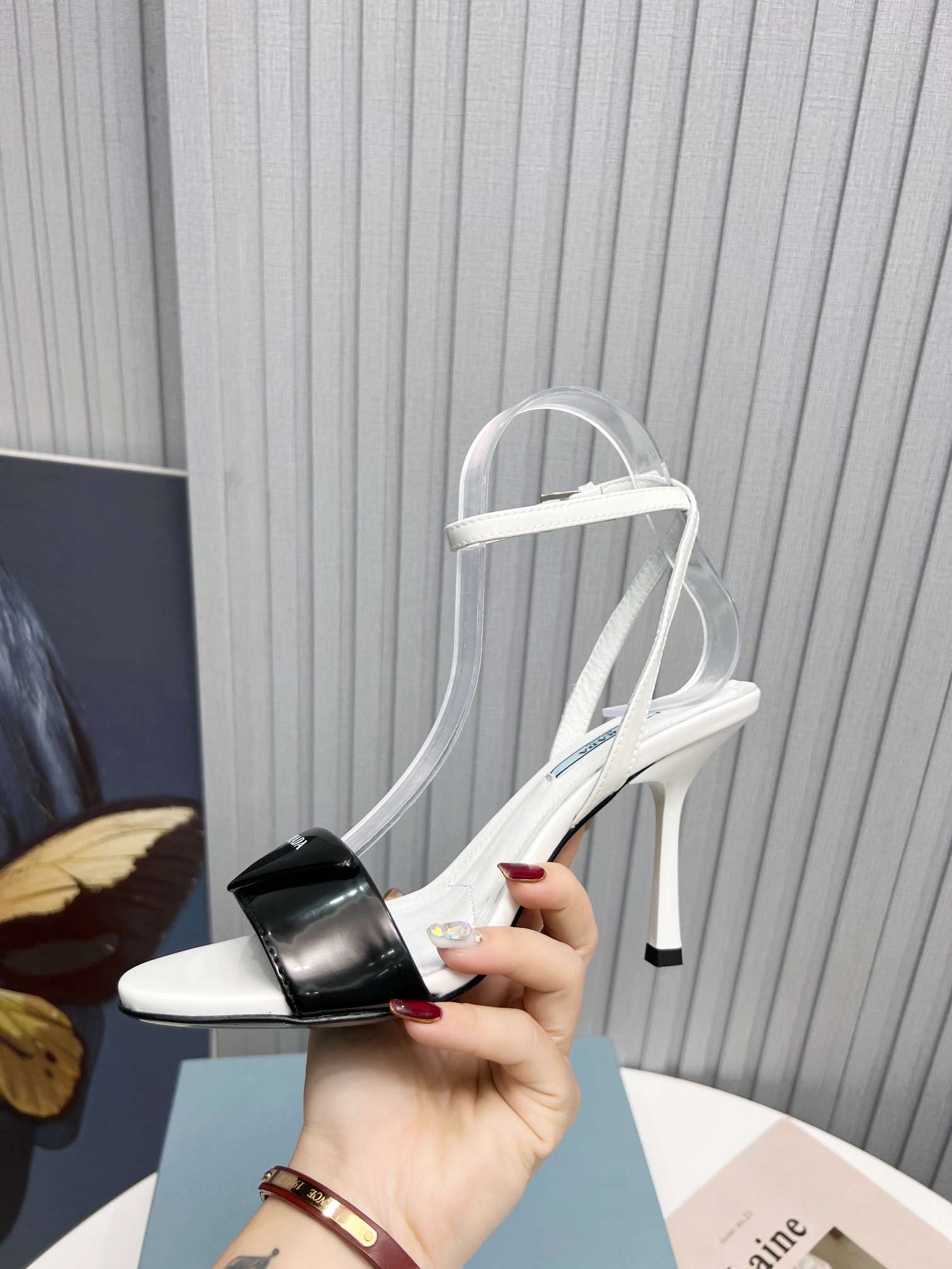 Pra*a Square Toe Pointed Pumps White For Women