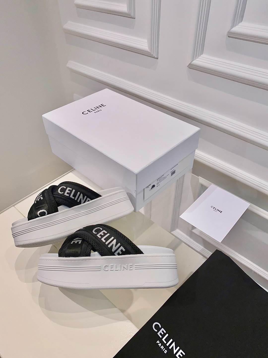 Ce1i*e Block Slide In Mesh And Textile With Ce1i*e Jacquard White For Women