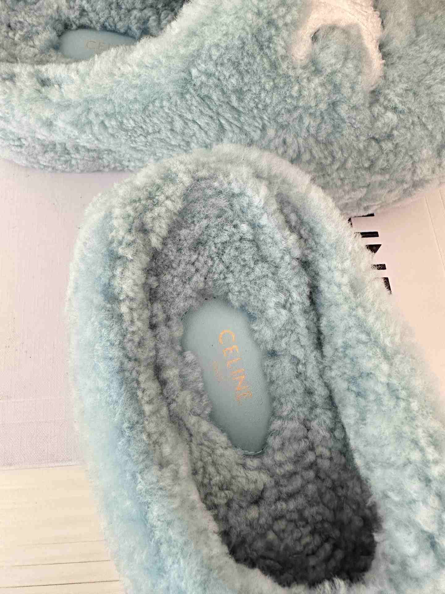 Ce1i*e Ce1i*e Fur Mule In Shearling Blue For Women