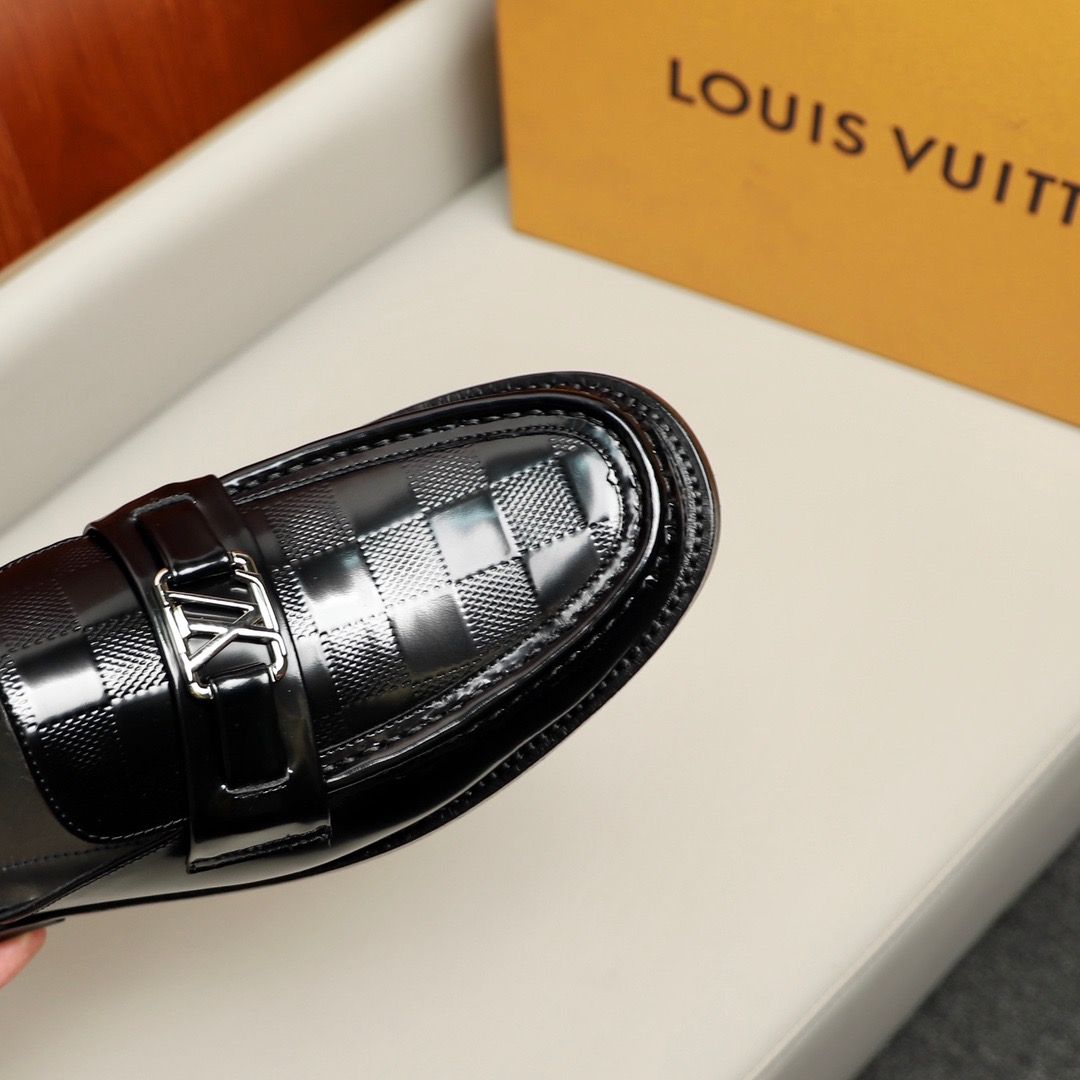 L0vis Vvtt0n Major Open Back With Square Pattern Loafer Black For Men