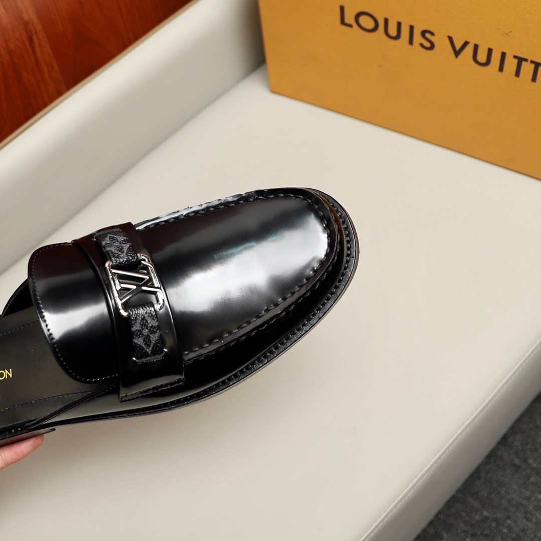 L0vis Vvtt0n Major Open Back With Trim Loafer Black For Men