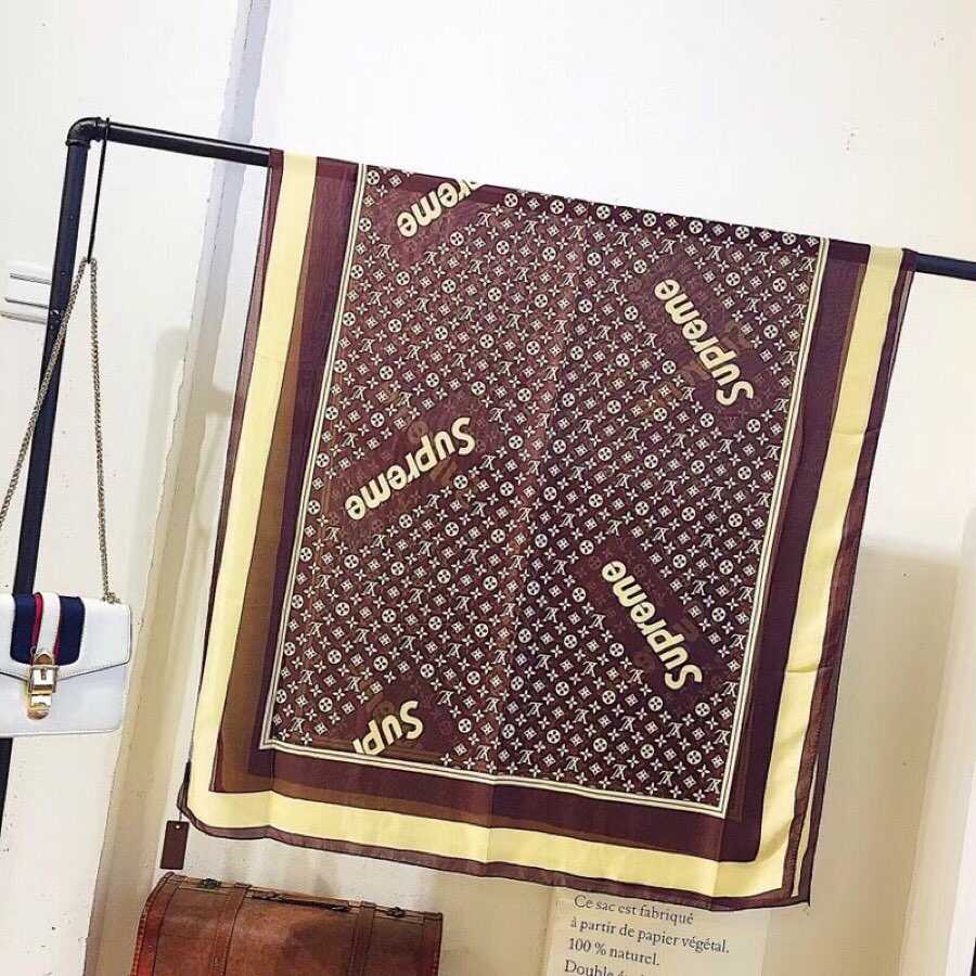L0vis Vvtt0n Svp*me x LV Shawl Scarf Brown For Women