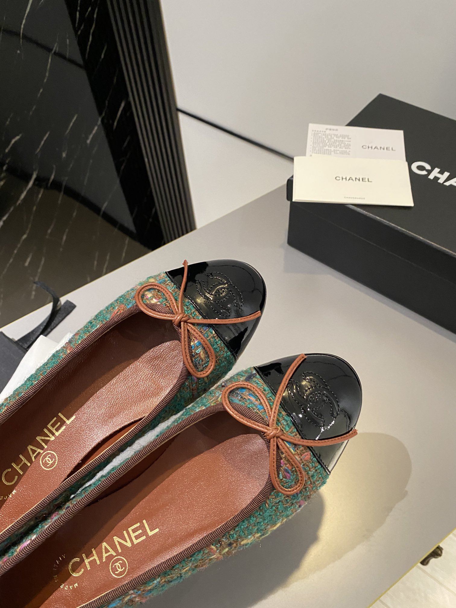 Ch**el Ballet Flats Green For Women G02819 B13395 NP763