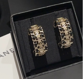 Ch**el Chain Of Stars Earrings Gold For Women