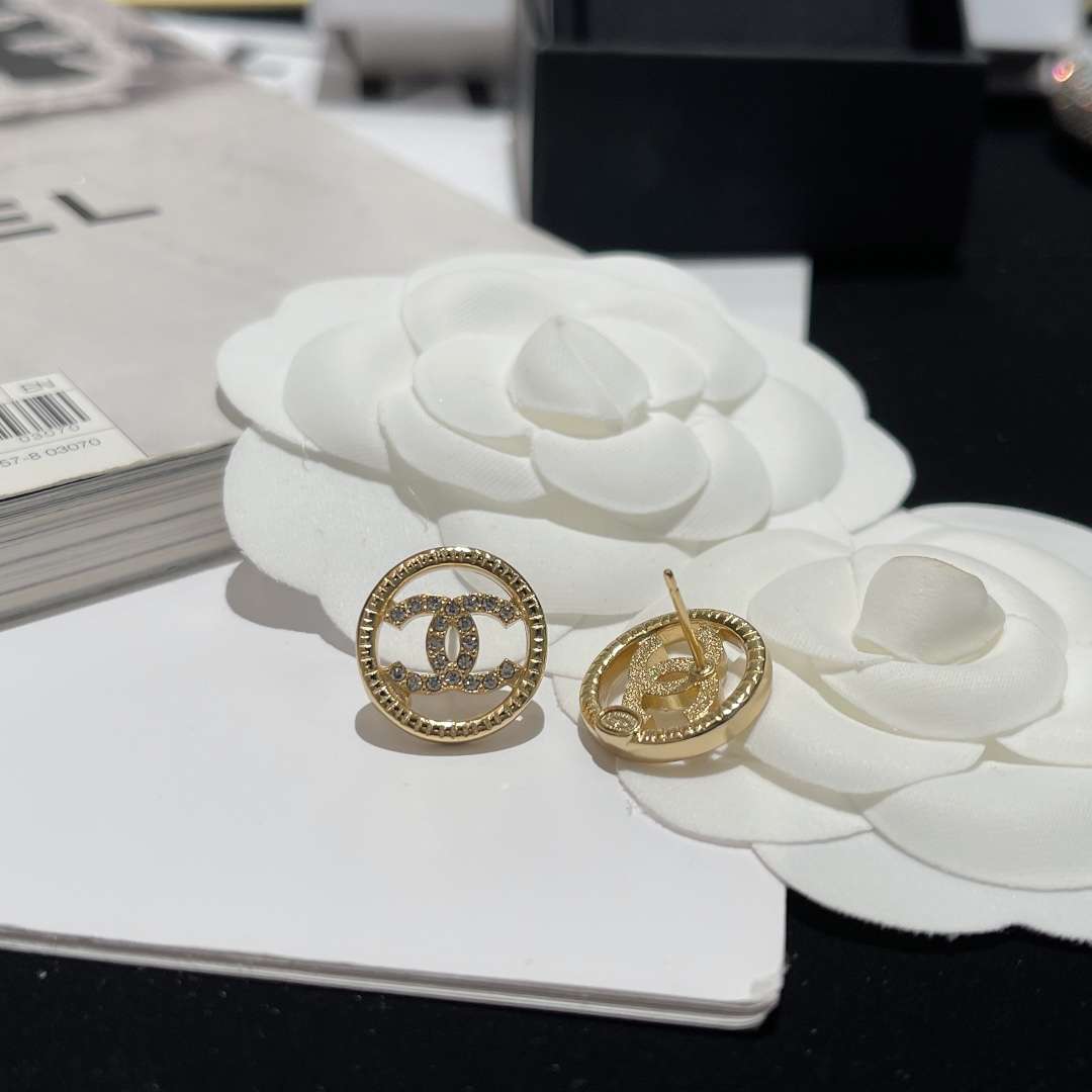 Ch**el Hollow Earrings Gold For Women