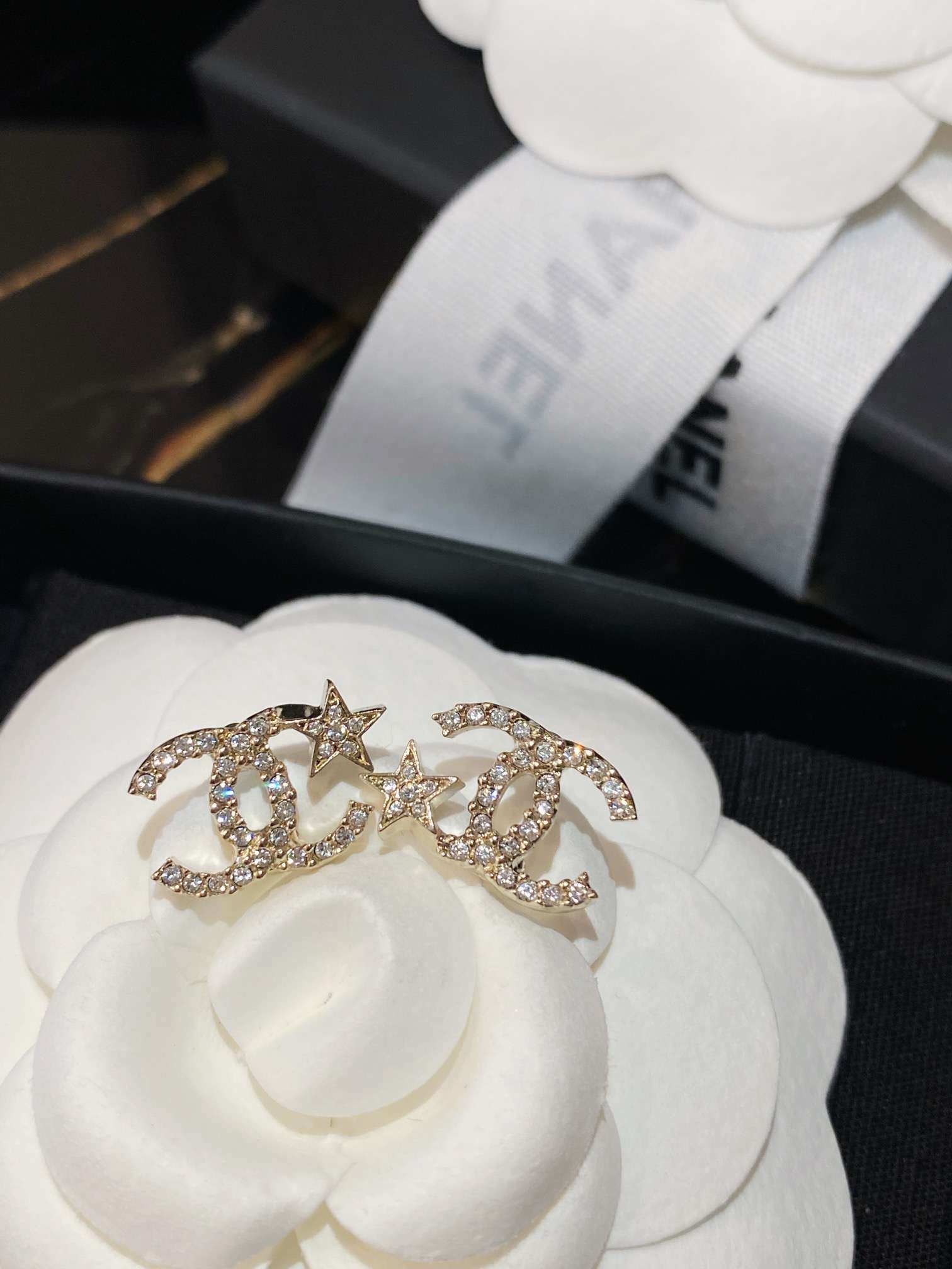 Ch**el Star Shape Earrings Gold For Women