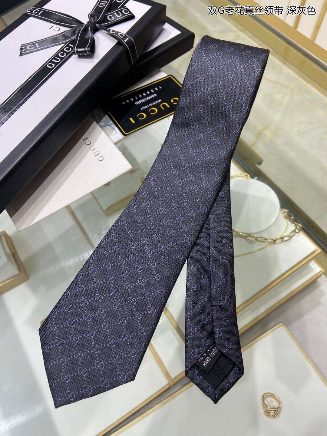 Gvc*1 Pattern Silk Tie Black For Men