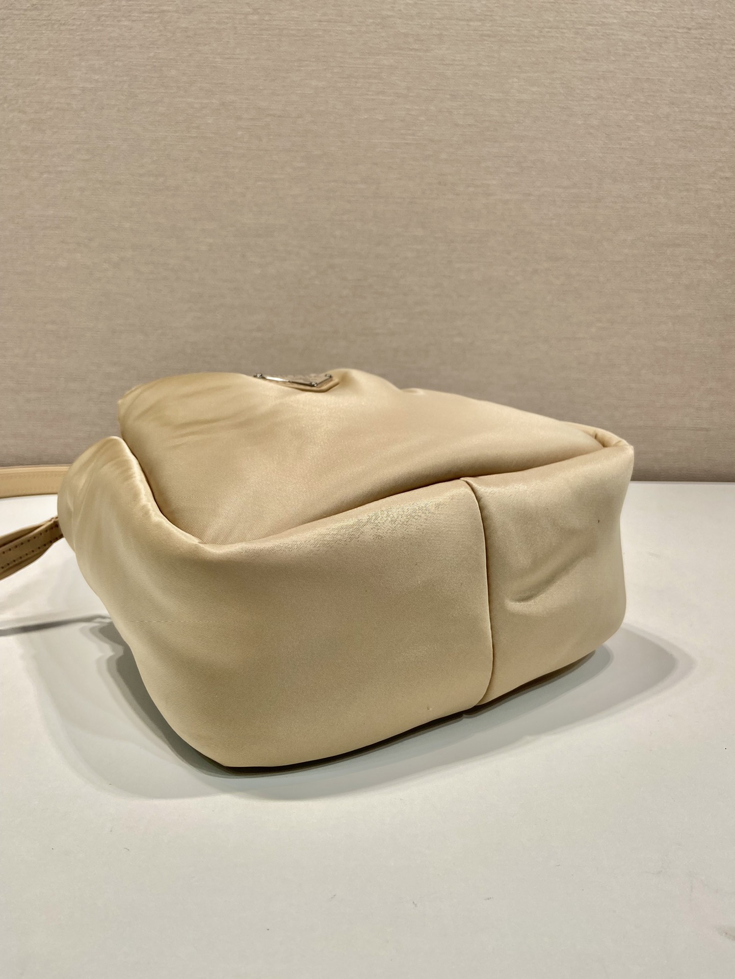 Pra*a Soft Padded Re-Nylon Mini-Bag White/Pink/Beige For Women 7.1in/18cm 1BA359_RCCJ_F0009_V_OVM