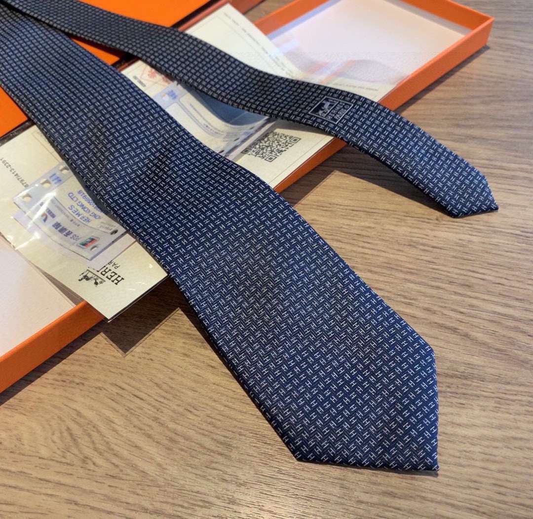 H**me5 Tie 7 Faconnee New H Navy Blue For Men