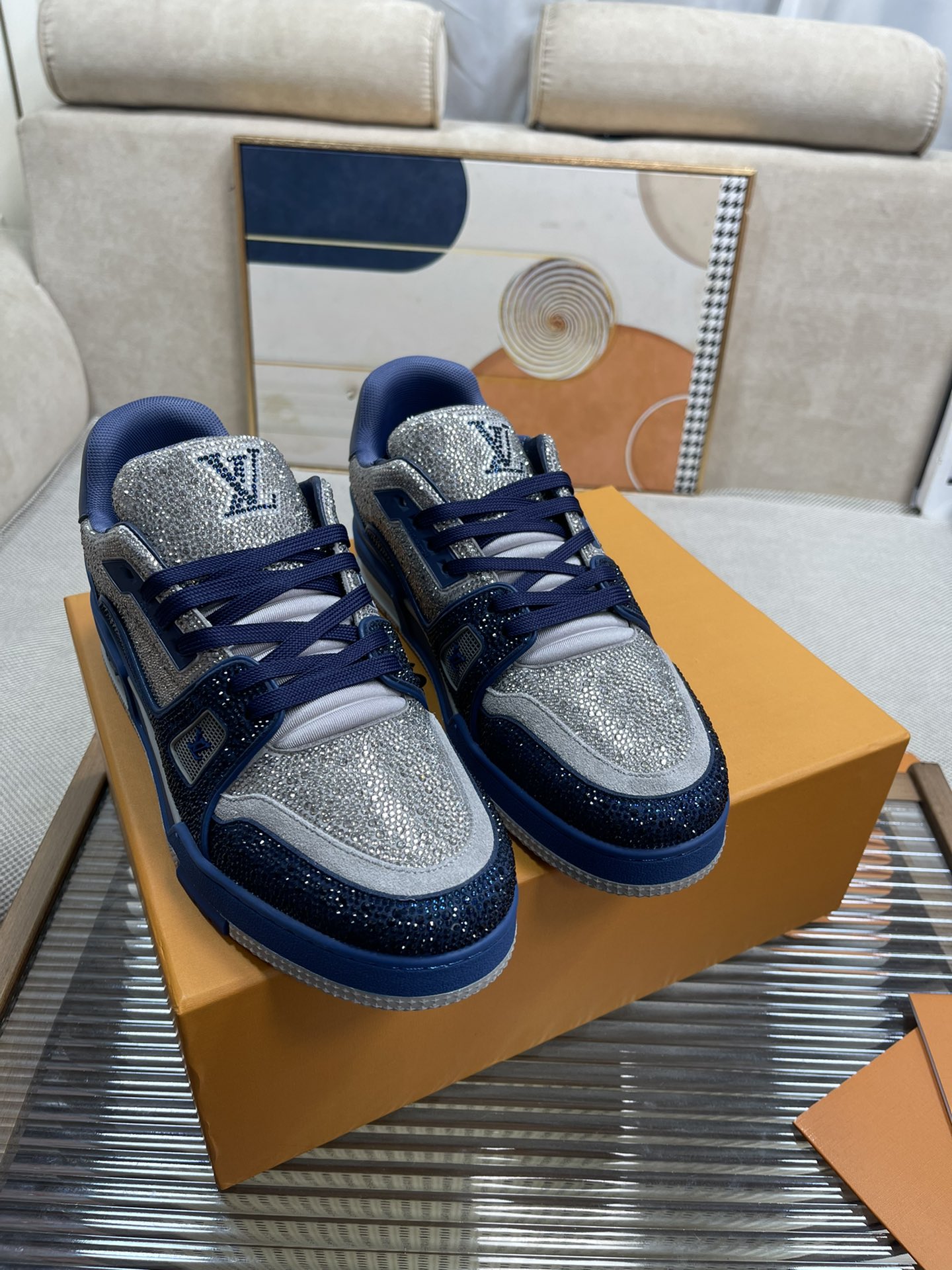 L0vis Vvtt0n Trainer Sneaker LV Dark Blue For Women