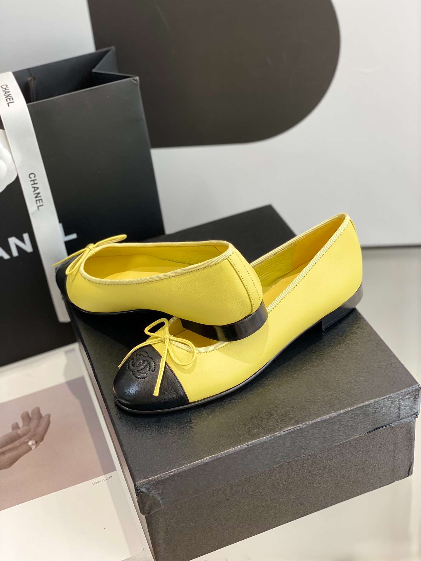Ch**el Ballet Flats Yellow For Women