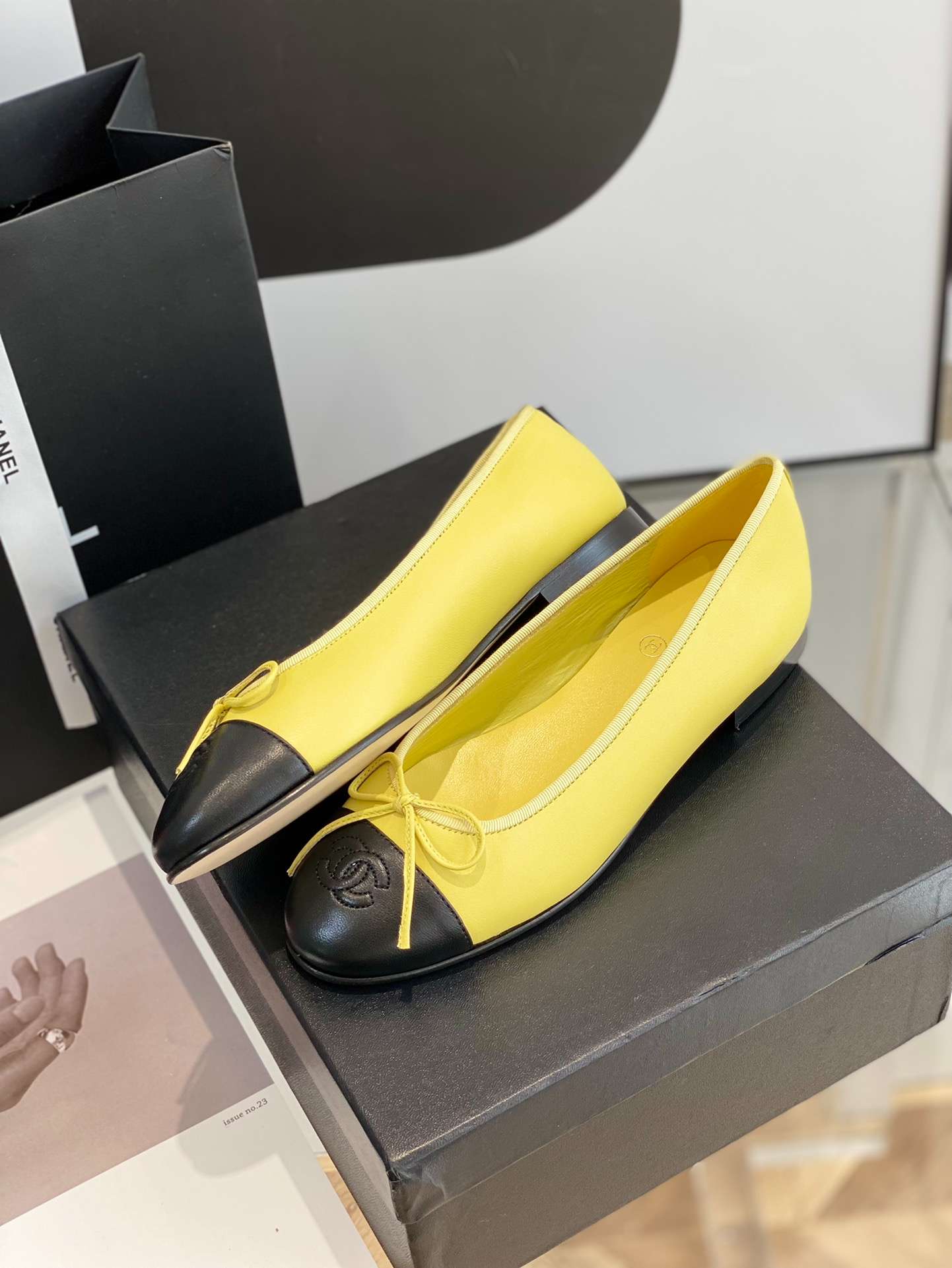 Ch**el Ballet Flats Yellow For Women