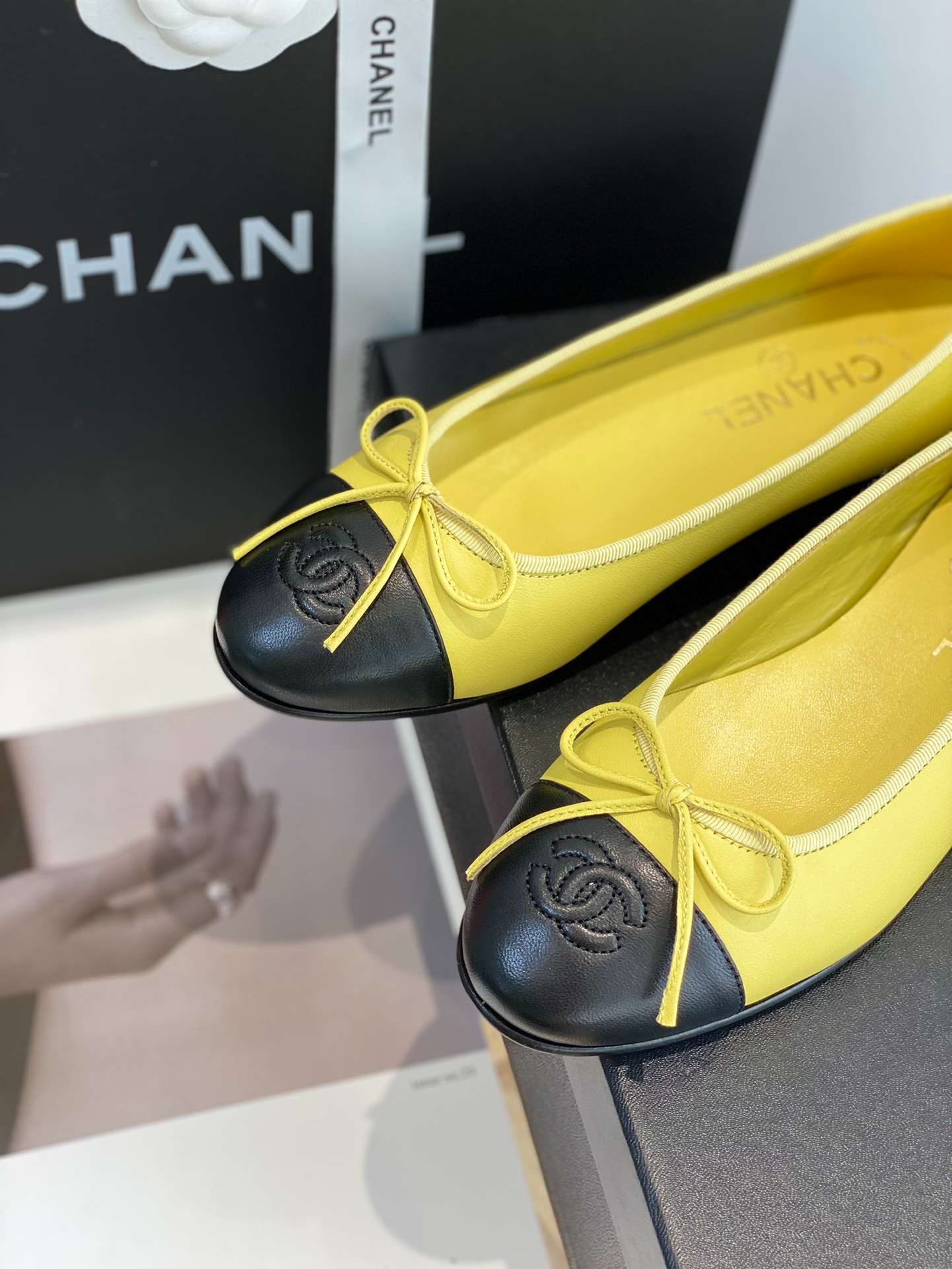Ch**el Ballet Flats Yellow For Women