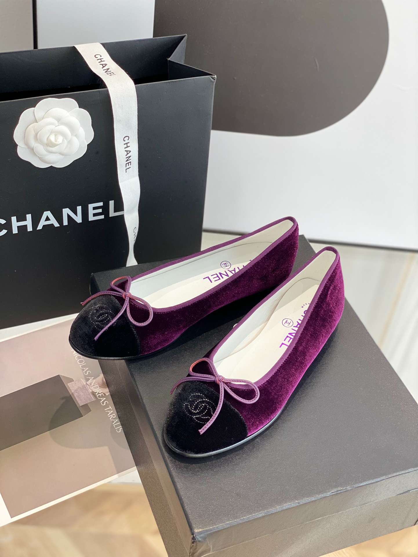 Ch**el Ballet Flats Purple For Women