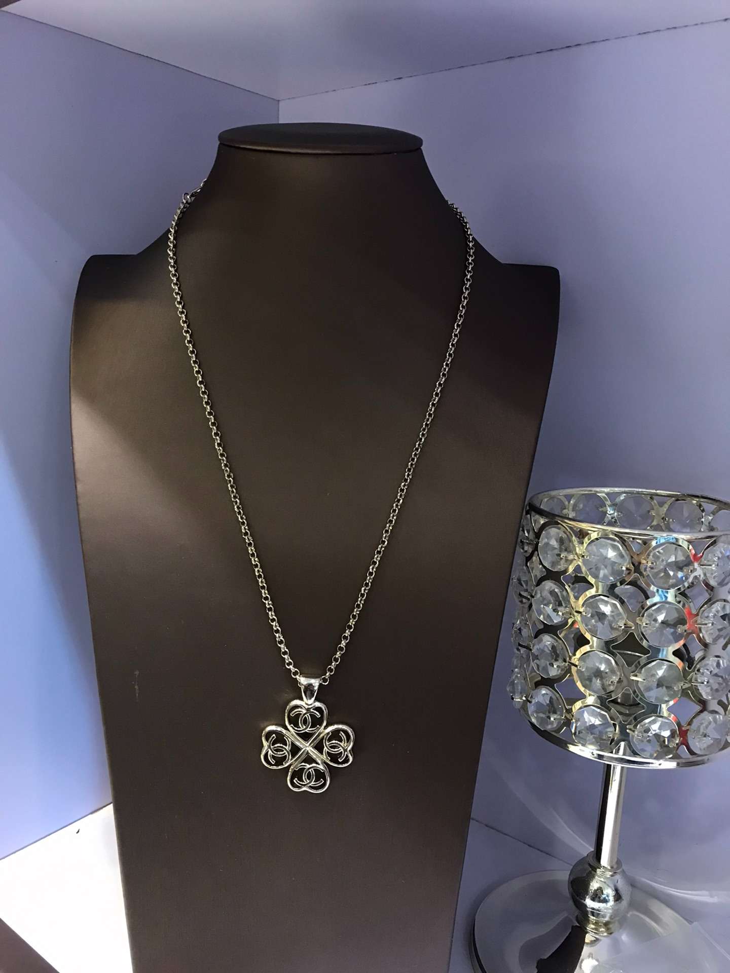 Ch**el Hollow C Double Heart-Shaped Short Necklace Gold For Women