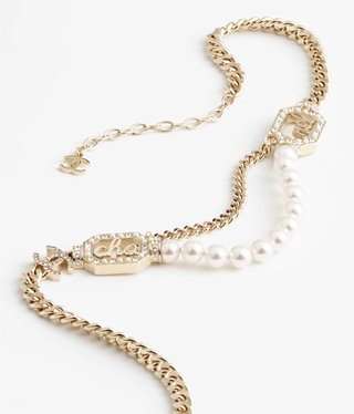Ch**el Pearl Necklace Gold For Women