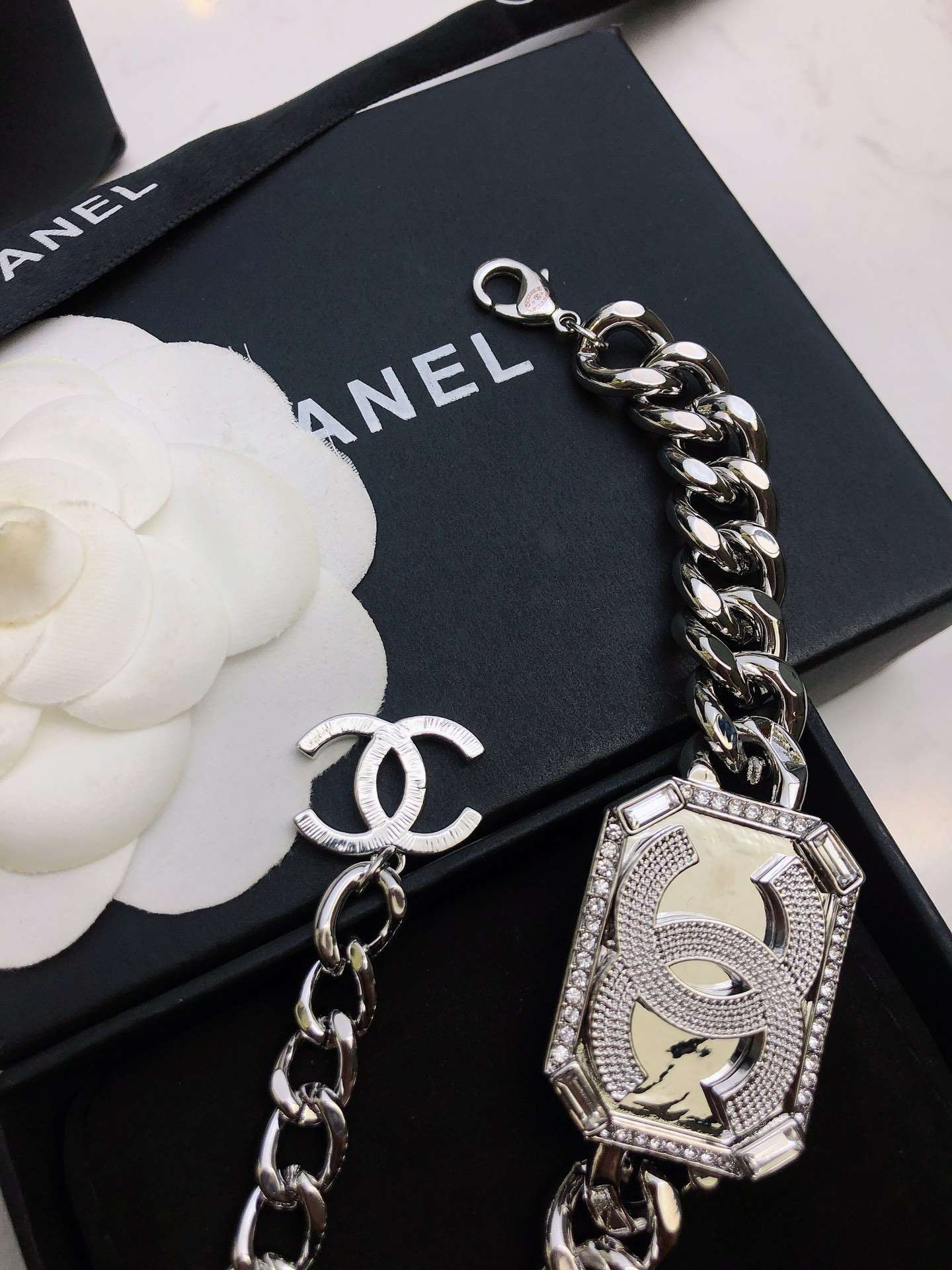 Ch**el Perfume Bracelet Silver For Women
