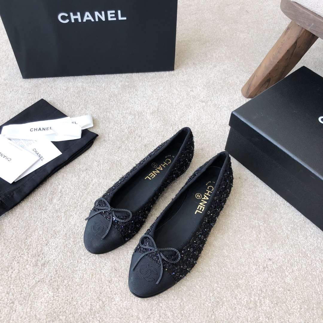 Ch**el Ballet Flats Black For Women