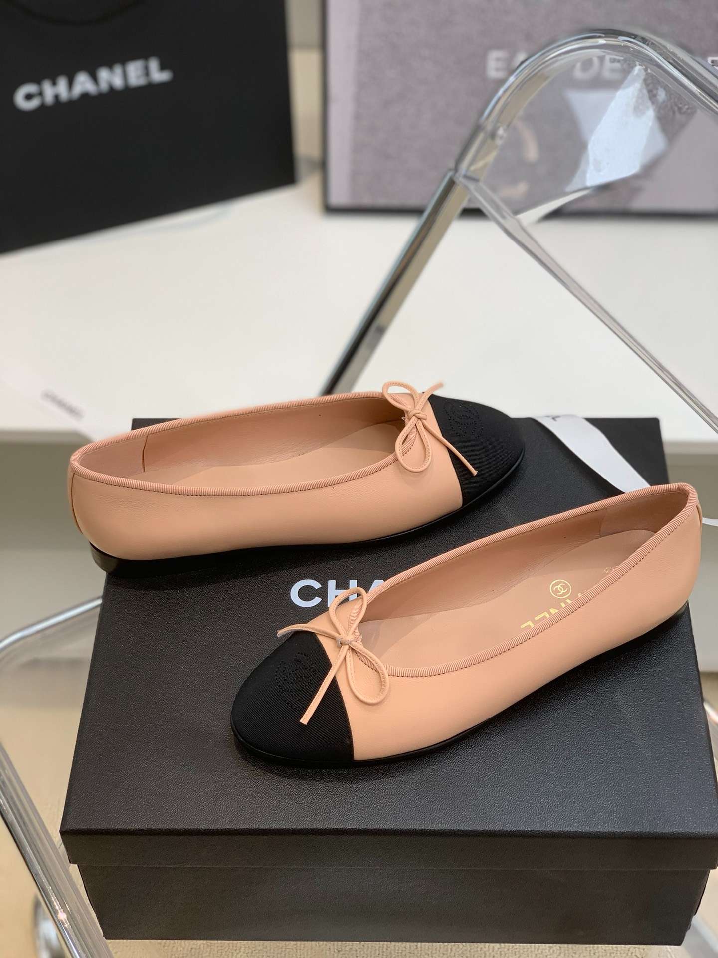 Ch**el Ballet Flats Pink For Women