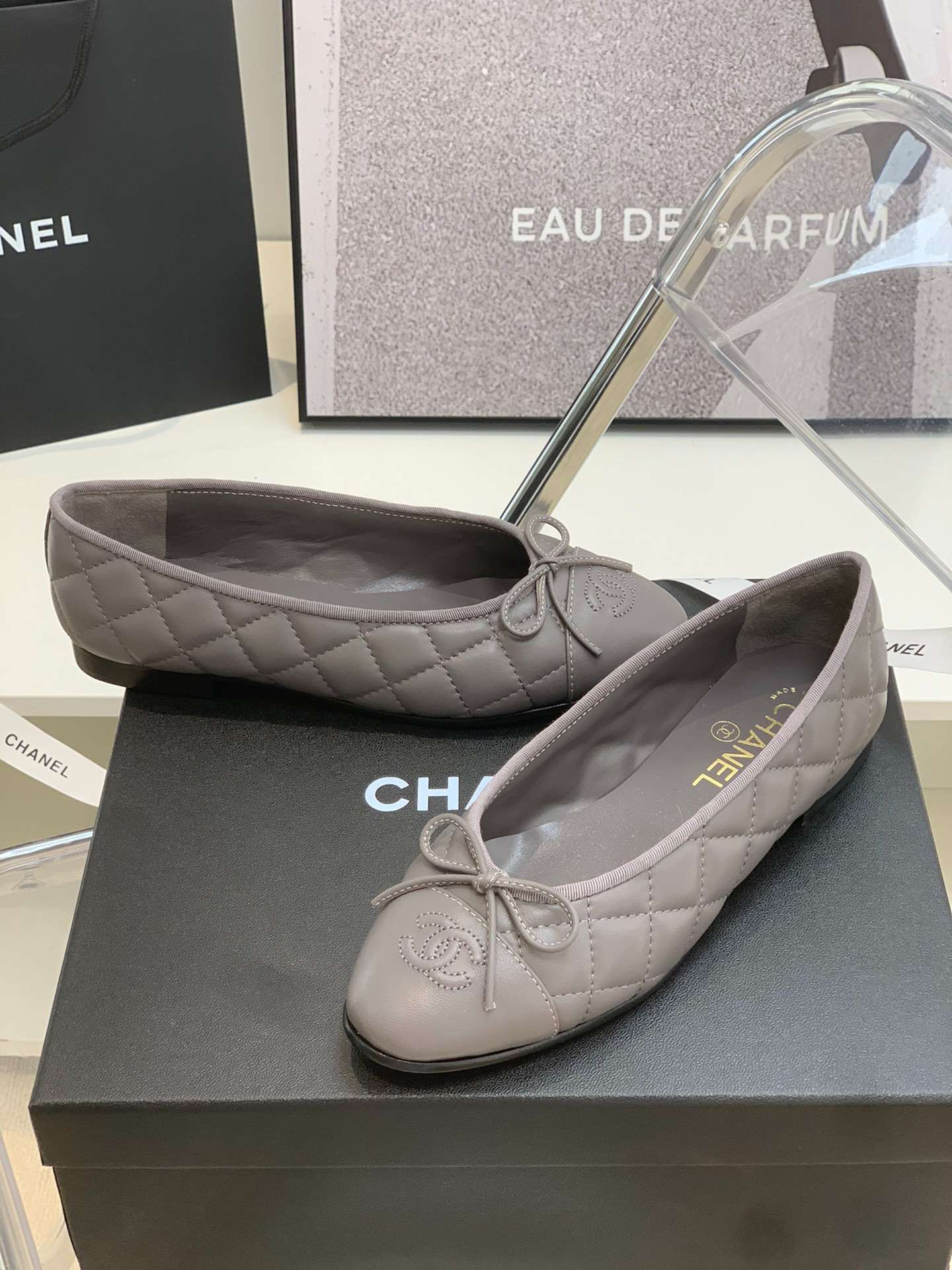 Ch**el Ballet Flats Grey For Women