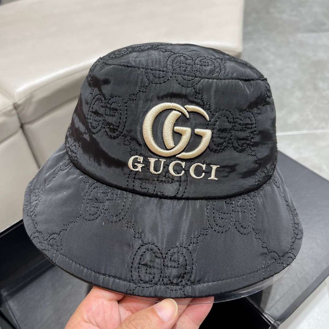 Gvc*1 Quilted Bucket Hat Black For Women