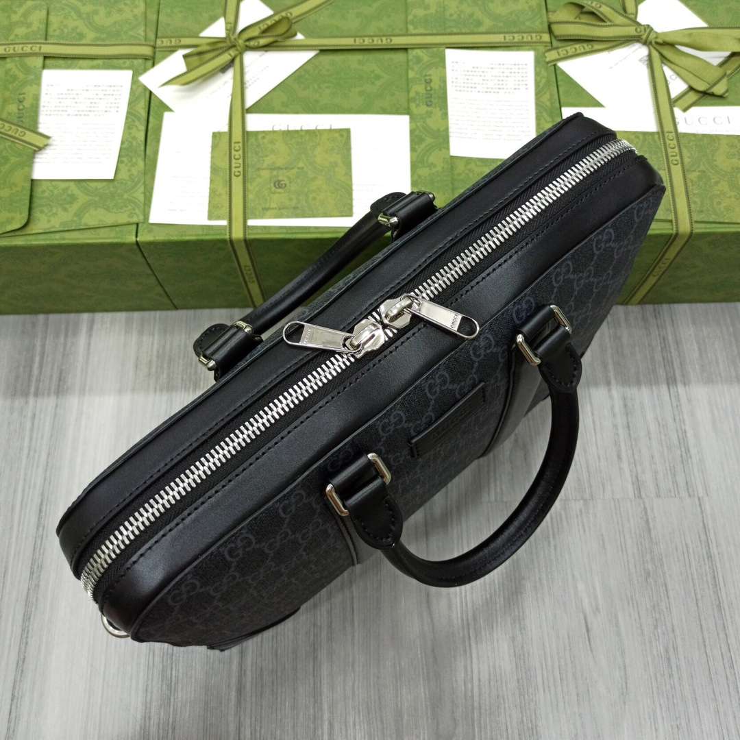 Gvc*1 Black Briefcase GG Grey For Men 36cm / 12.2in 474135 K5RLN 1095