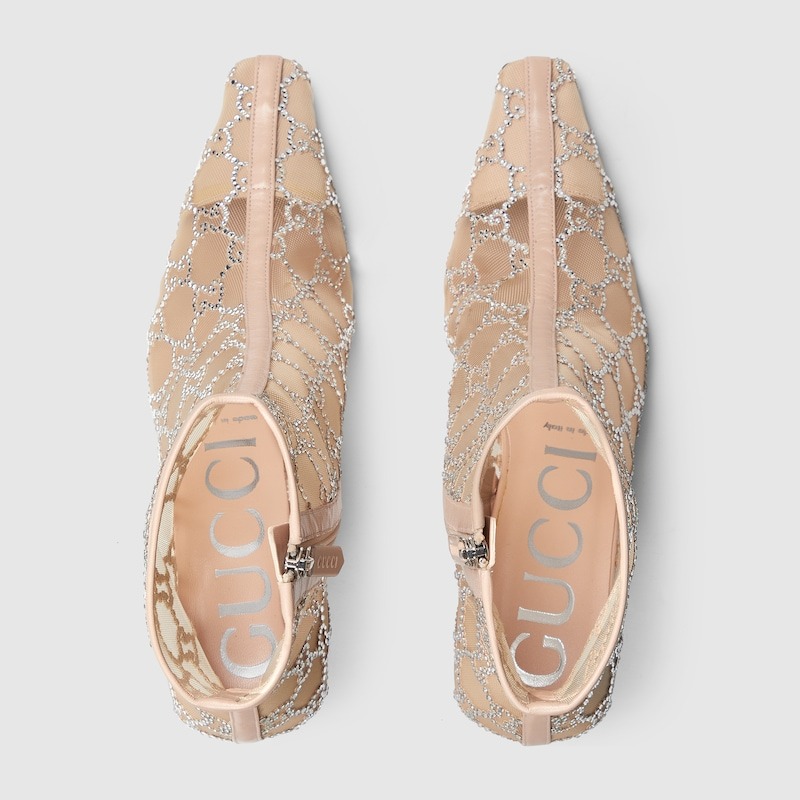 Gvc*1 GG Mid-Heel Boots Rose Beige For Women- ‎750228 F13B0 9941