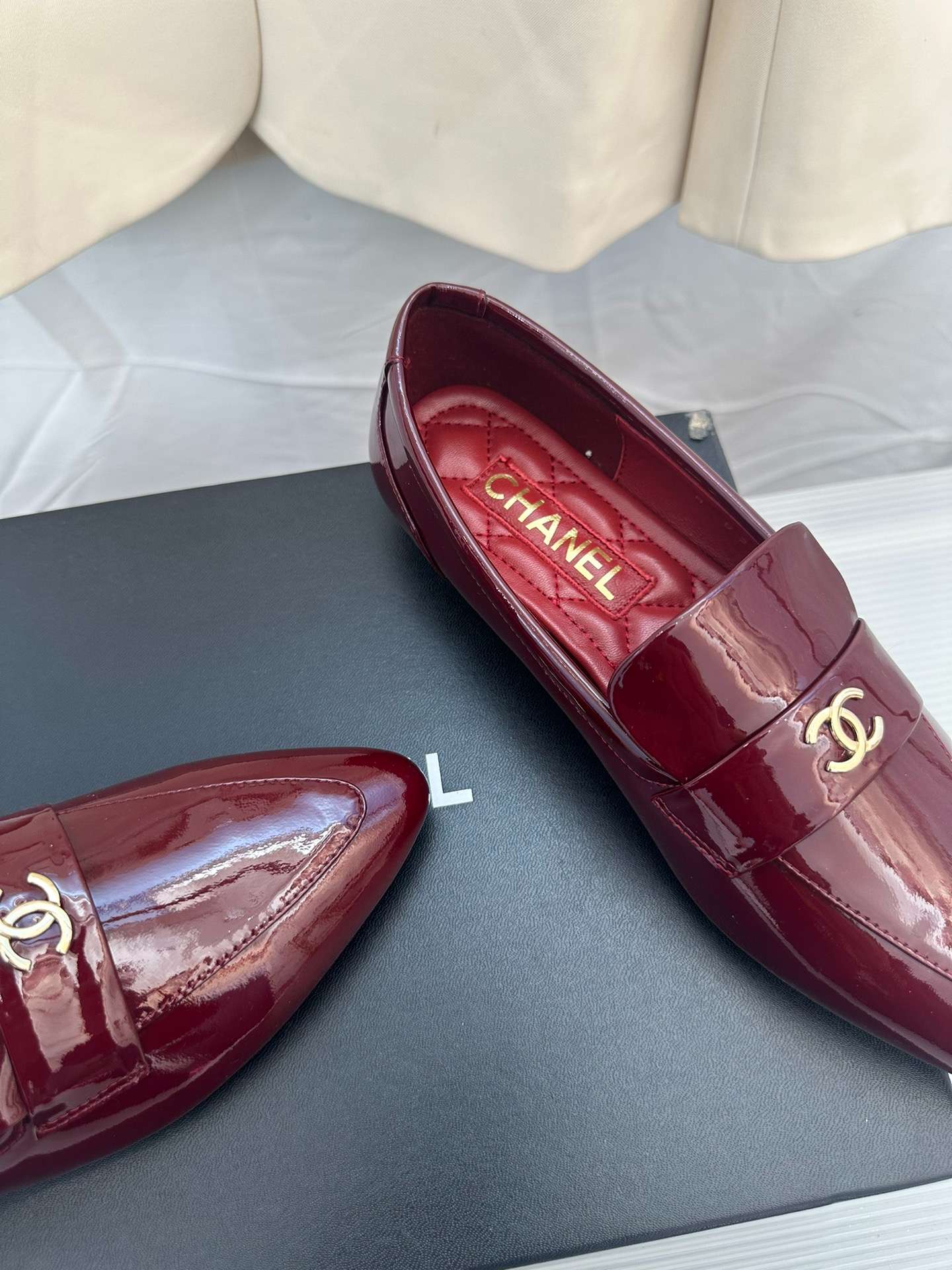 Ch**el Goddess Loafers Burgundy For Women