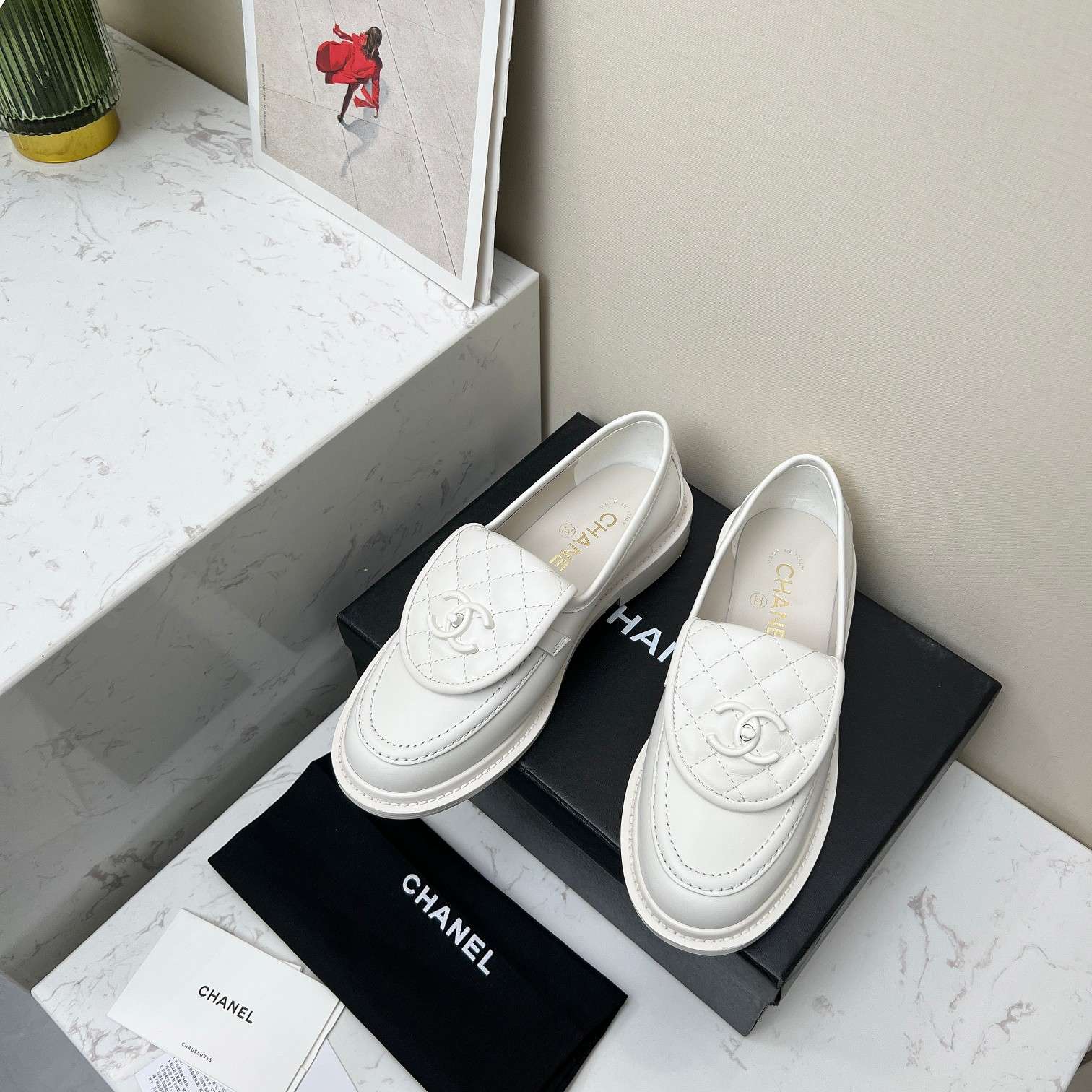 Ch**el Moccasins White For Women