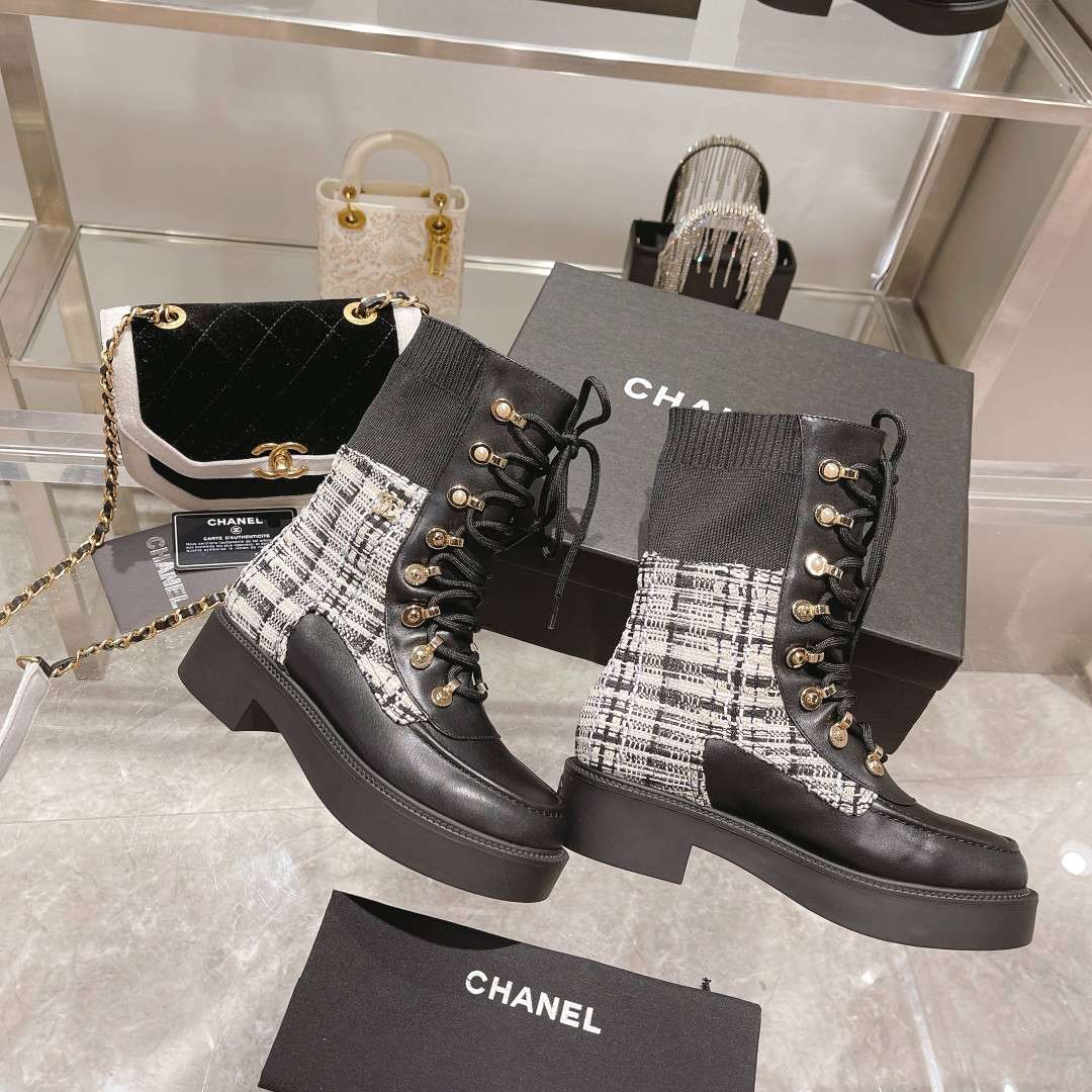 Ch**el Short Boots Black For Women
