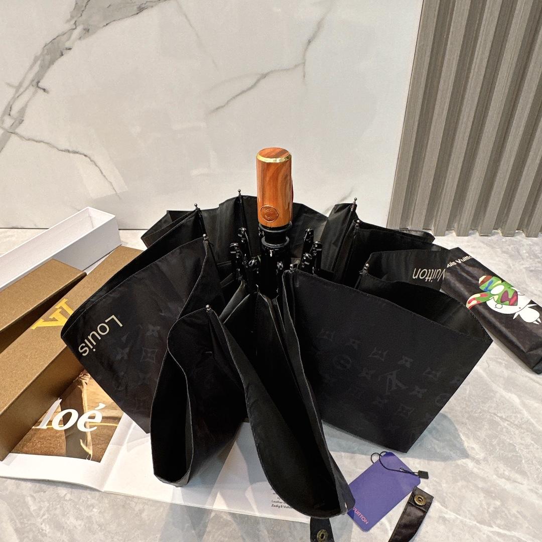 L0vis Vvtt0n Automatic Folding Umbrella Black