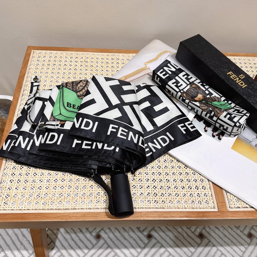 F**di Logo Compact Umbrella White